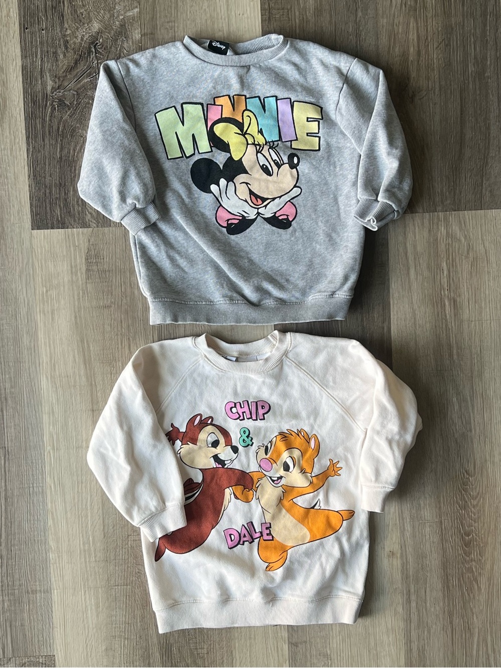 Zara Disney Minnie and Chip and Dale Sweatshirt Bundle size 3-4 Years